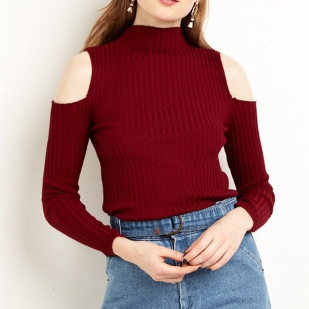 Pixie Market Cut Out Shoulder Top